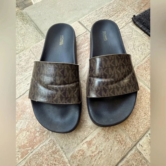 Michael Kors Unisex Men Women Logo sandals slides size 9 - Picture 3 of 16